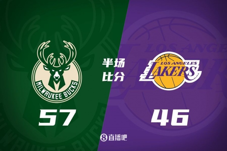 让一套首发！布朗尼8分全队最高 字母13+3 湖人半场落伍雄鹿11分